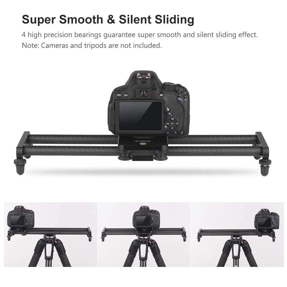 Andoer Telecamera In Fibra Di Carbonio Track Slider Video Stabilizzatore Binario Con Mini Morsetto Per Telefono A Testa Sferica Per Fotocamera Dslr Videocamera Videocamera Dv Accessori Fotografici