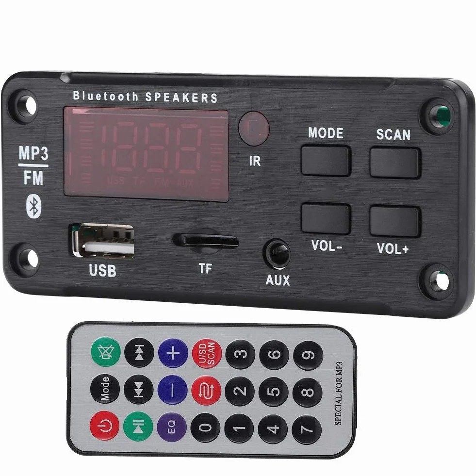 Scheda decodificatore USB MP3 Car Audio Bluetooth Scheda decodificatore MP3 Bluetooth 5.0 Modulo di registrazione chiamata Vivavoce Memoria USB MMA FM amplificatore Radio