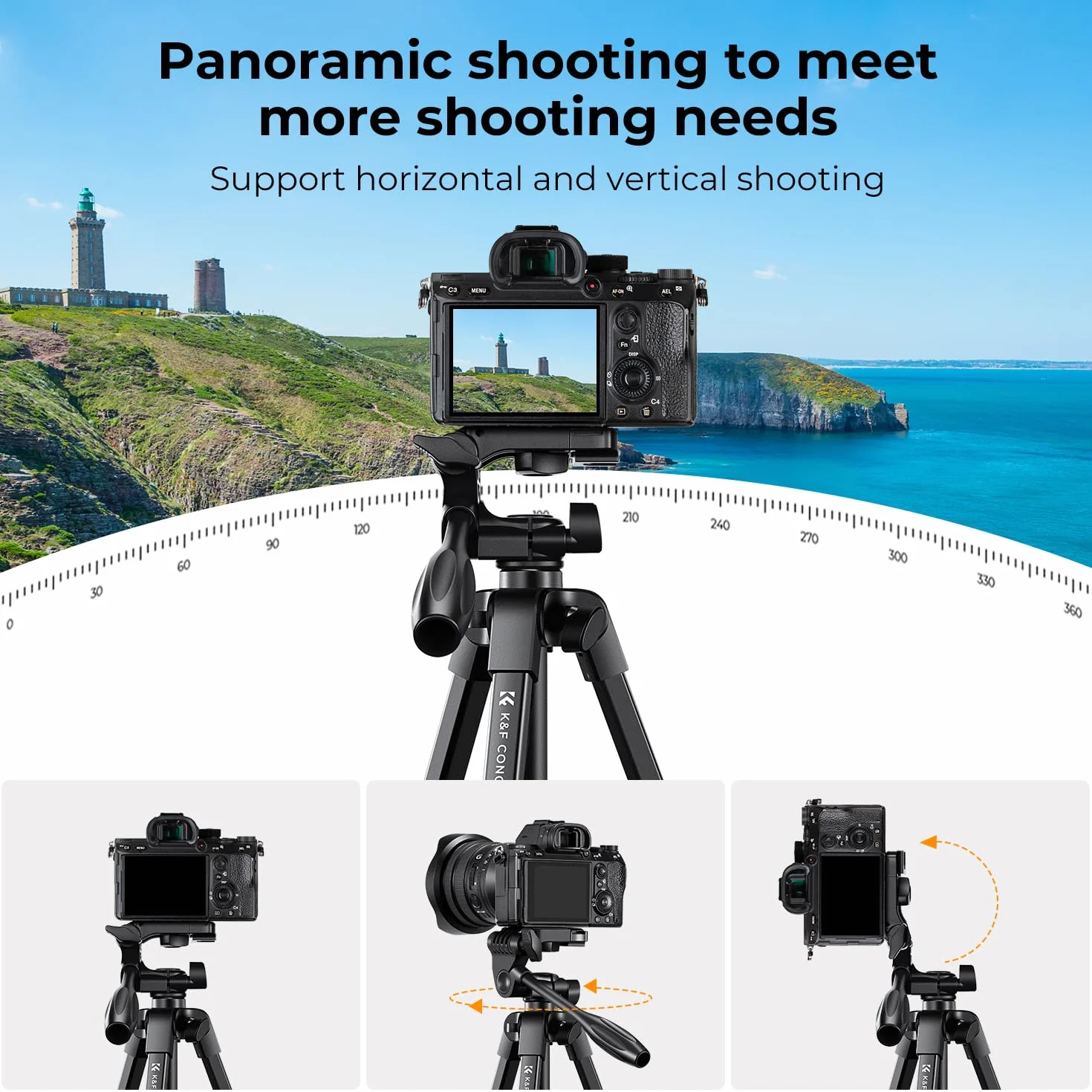Treppiede Fotocamera e Smartphone 152cm, K&F Concept Treppiedi Leggero da Viaggio con Telecomando Wireless per Canon Nikon Sony iPhone Samsung, Huawei, Xiaomi, Live Stream YouTube Living Vlog