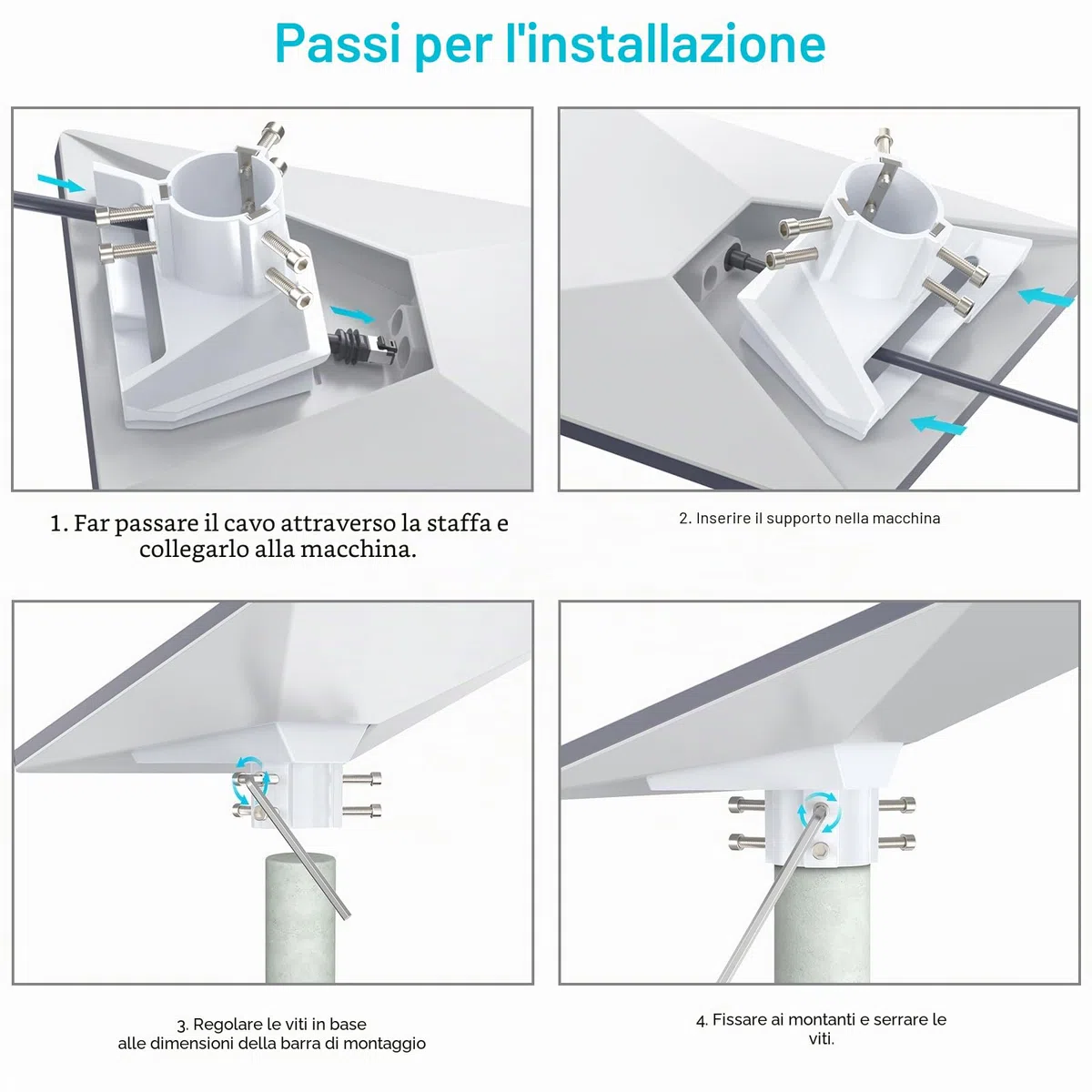 Starlink Mini Supporto, ASA Mini Starlink, Premium Starlink Mini accessorio per una facile installazione (1,22-1,73 pollici), compatibile con StarLink Standard Mini Dishy