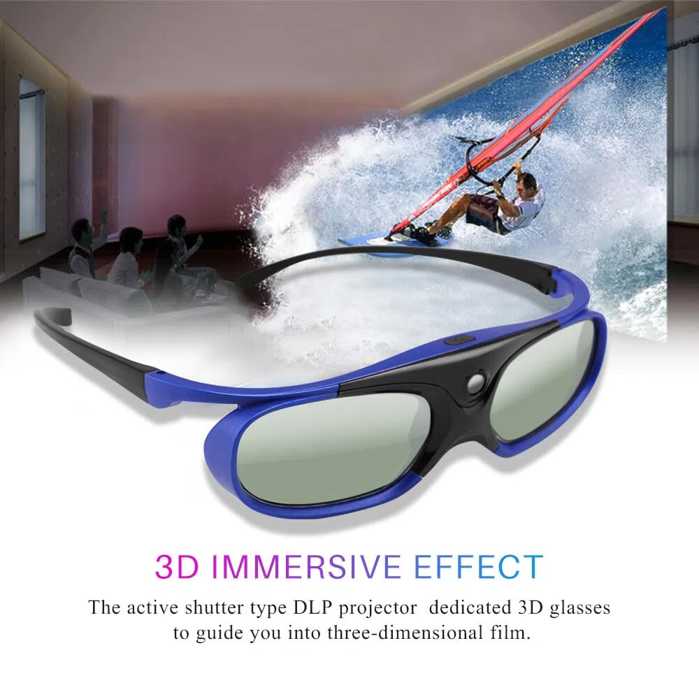 Occhiali 3D ONEVER Ricaricabili Occhiali 3D per tutti i proiettori DLP Link 3D Ricaricabili Compatibile con Acer ViewSonic BenQ Optoma Viewsonic DLP Proiettore