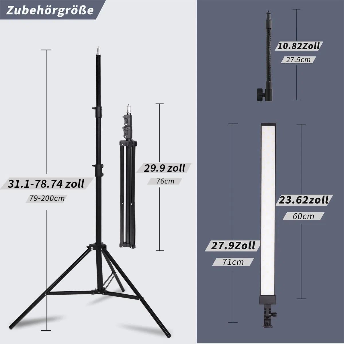 Fotostudio - Set di illuminazione a LED con custodia, flessibile, per bellezza, sopracciglia, tatuaggi, trucco, odontoiatria, ciglia, ritratti, luce di riempimento