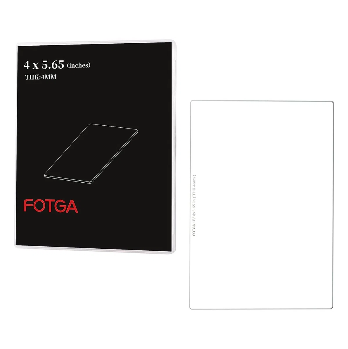 FOTGA Cinema - Filtro trasparente con protezione UV, 4 x 5,65, in vetro ottico di spessore 4 mm, per obiettivo opaco da 4 x 5,65 pollici, compatibile con FOTGA Matte Box