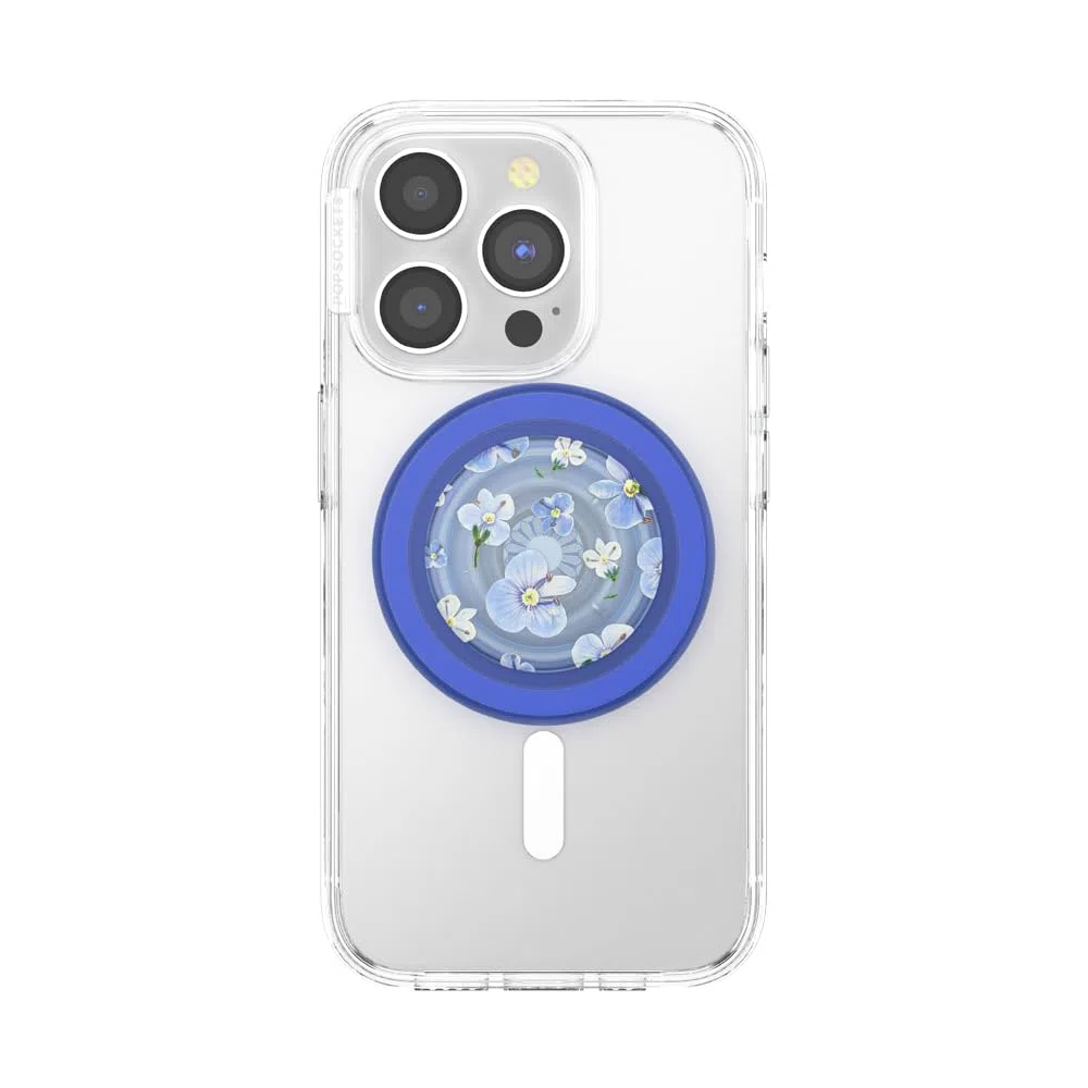 PopSockets Impugnatura rotonda compatibile con MagSafe, anello adattatore incluso, supporto per telefono, compatibile con ricarica wireless - Blue Fields