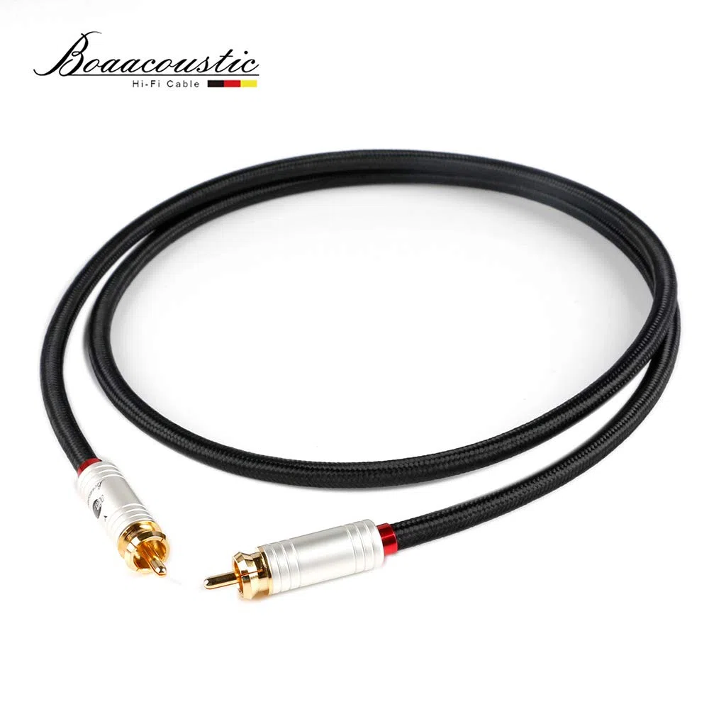BOAACOUSTIC JIB Cavo RCA Audio Alta Qualità Cavo Coassiale Subwoofer digitale Maschio/Maschio Connettori Placcati Oro 24K, S/PDIF Digitale, per Home Audio e hi-fi, Sistemi Hi-Fi 1m