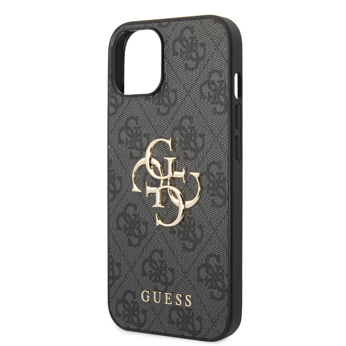 Guess Golden Logo compatibile con iPhone 14 e 13, colore grigio, GUHCP14S4GMGGR, nero