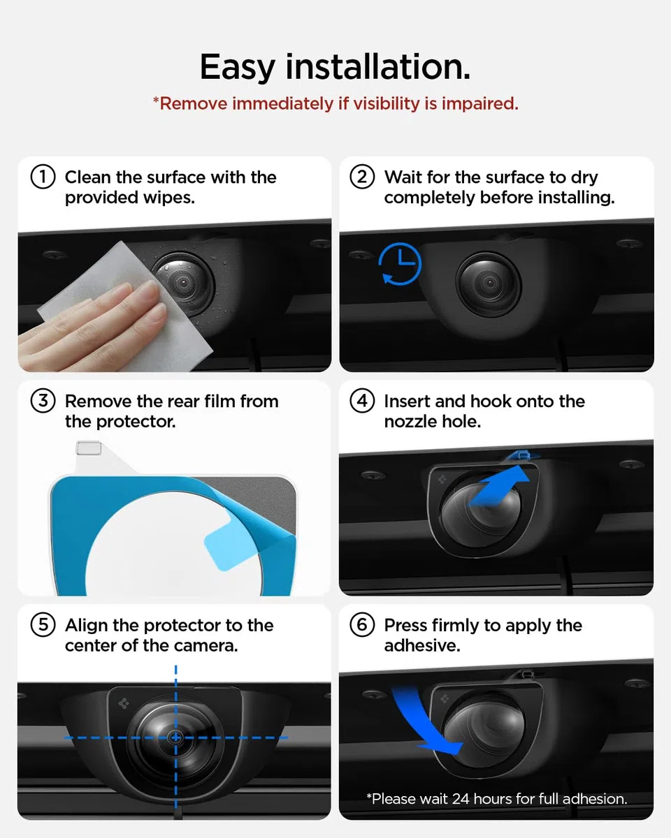 Spigen Protezione per Obiettivo Telecamera Anteriore per Tesla Model Y Juniper 2025-2026 (Standard/Premium/Performance), Copertura Fotocamera Paraurti Anteriore, Progettata per Accessori Tesla