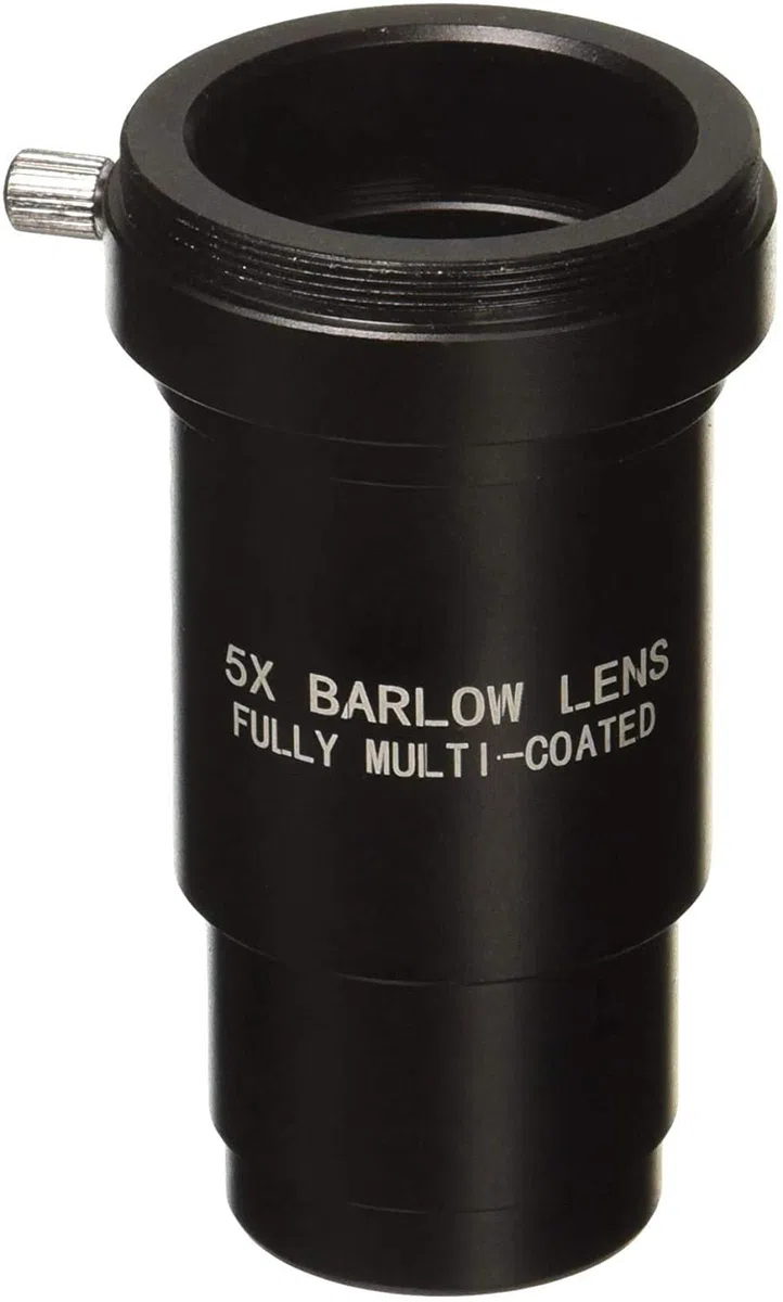 SOLOMARK 1,25 pollici 5X completamente annerito metallo Barlow Lens/T adattatore per telescopi – Accetta filtri da 3,2 cm – Può essere utilizzato anche per la fotografia astronomica – rivestito