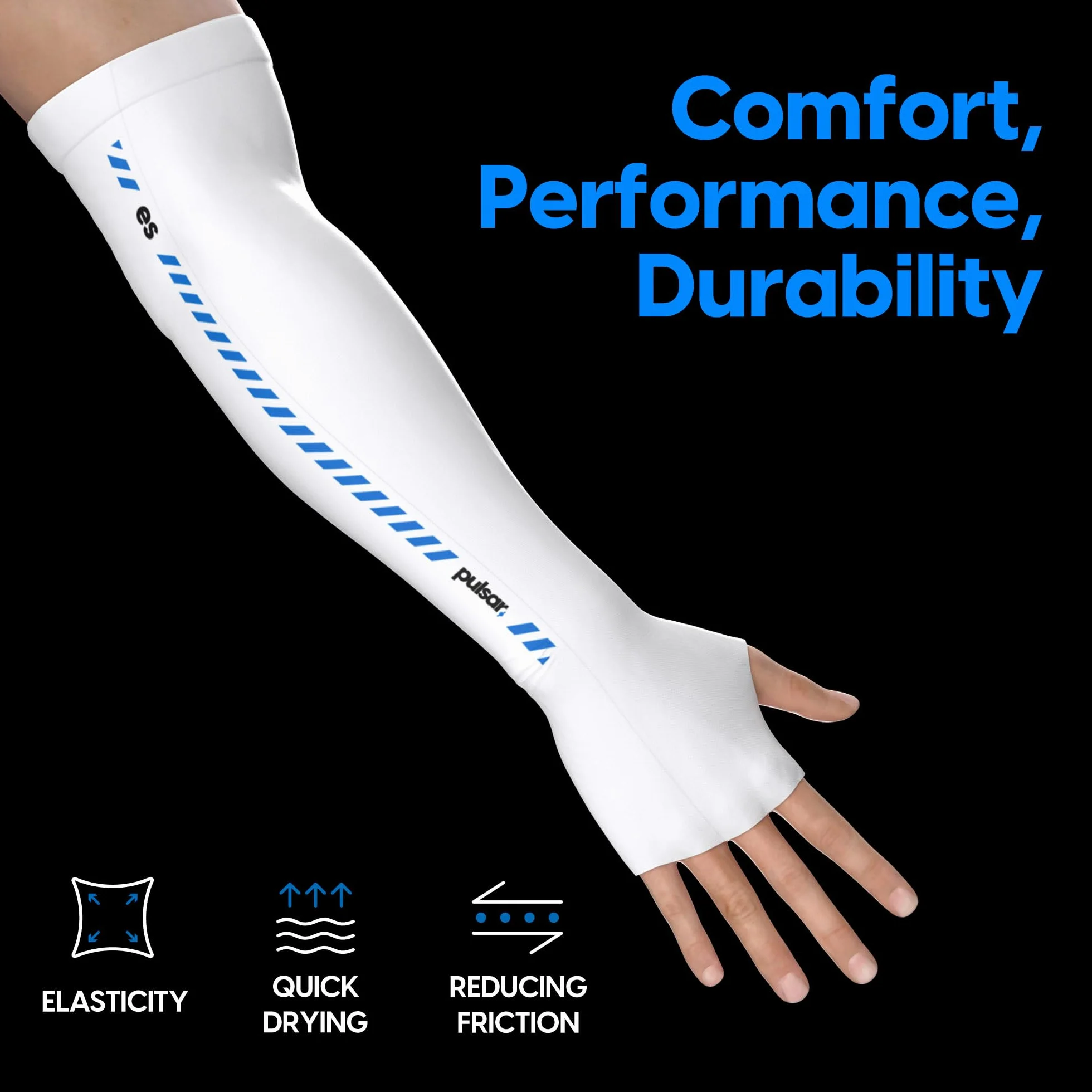 Pulsar Gaming Gears eS Armsleeve Una fascia ad alta resistenza per una maggiore messa a fuoco, riduce l'affaticamento (Palm Long, Bianco, L)