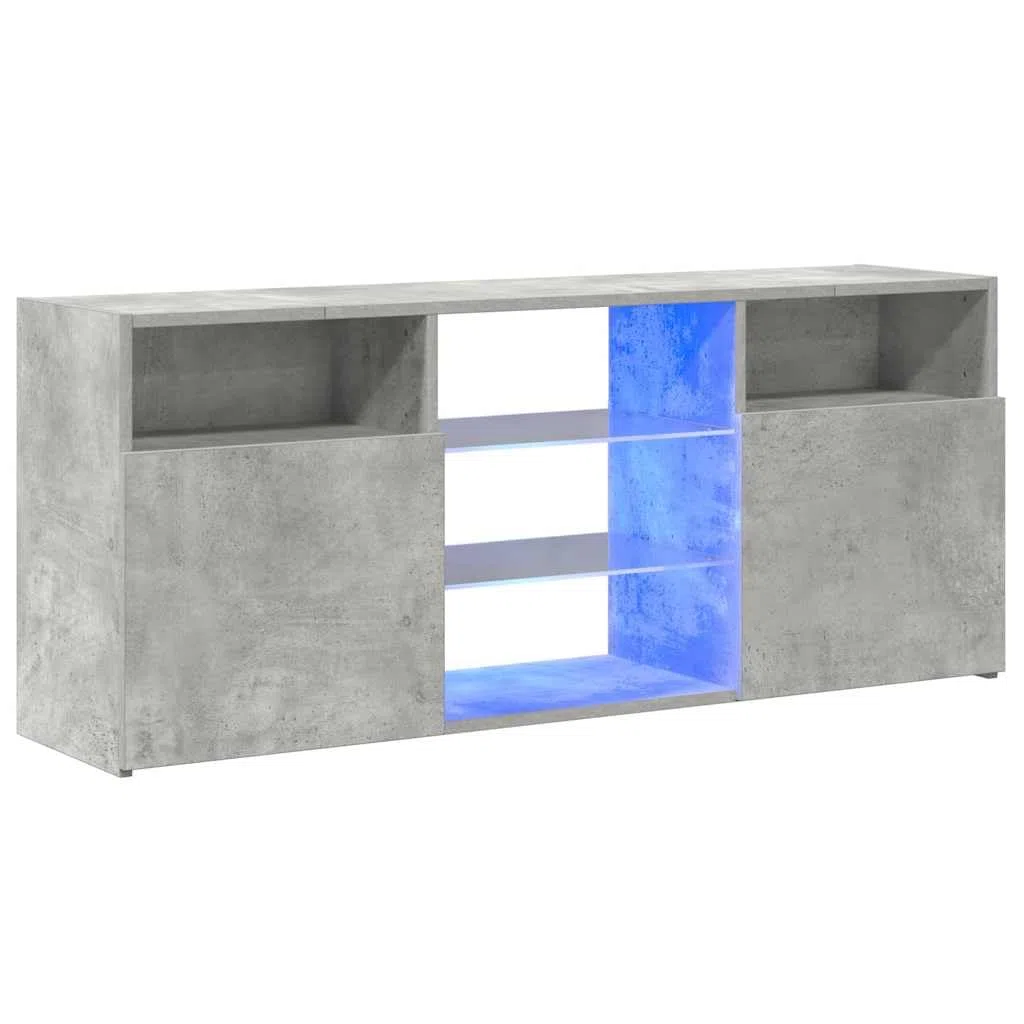 vidaXL Mobile Porta TV con Luci LED Grigio Cemento 120x30x50 cm