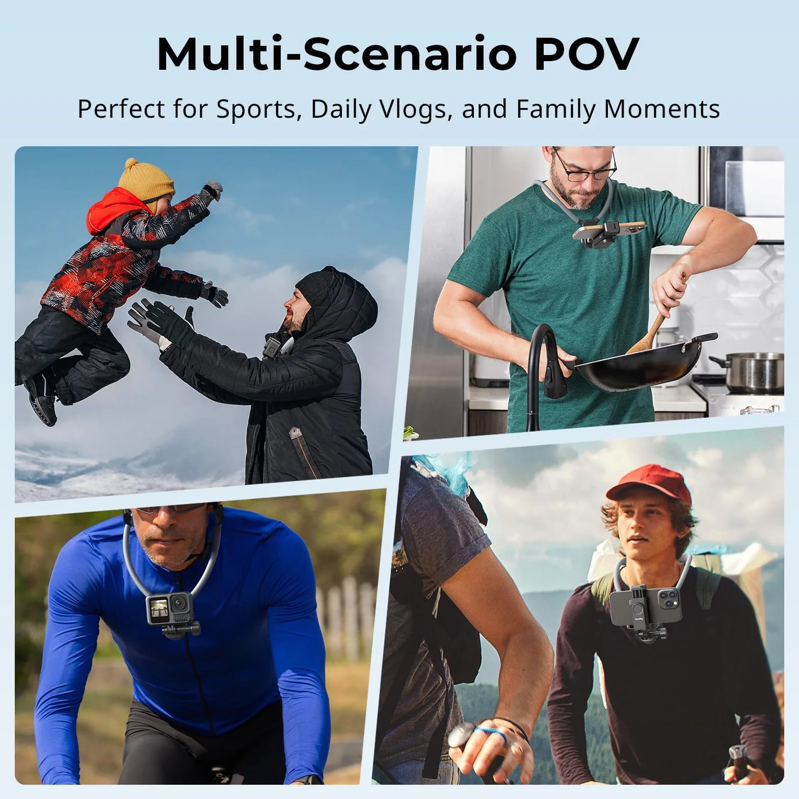 SMALLRIG Supporto magnetico per fotocamera action e telefoni, supporto per collo POV/Vlog per selfie GoPro 13/12, per DJI Action 5 Pro/4/3, per DJI Ace Pro 2, per iPhone, Samsung - 5128