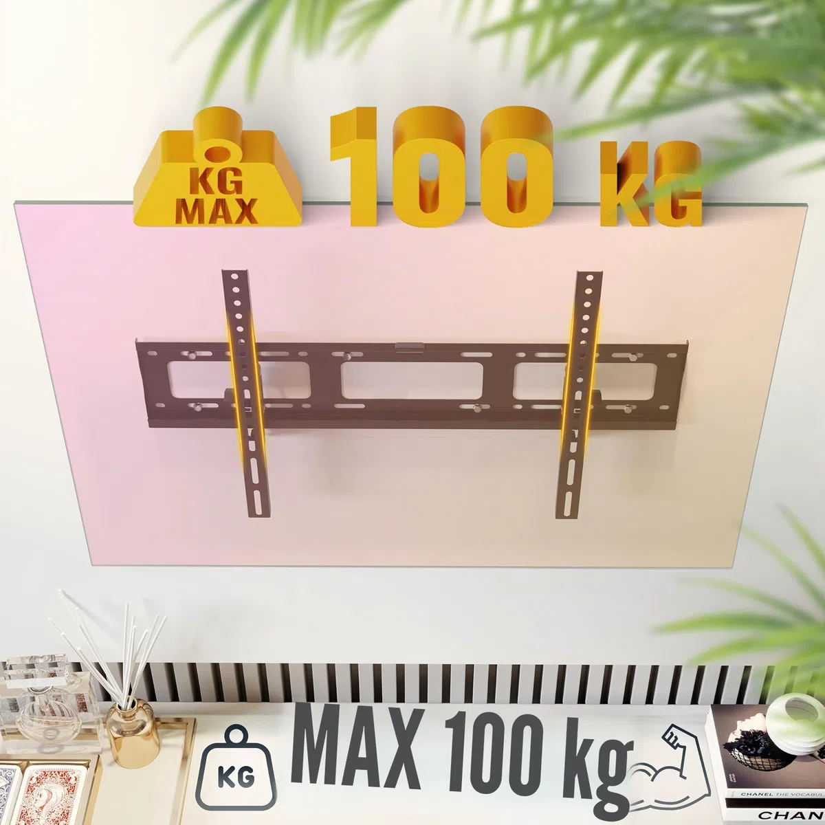 RICOO R07 Supporto TV da parete Staffa TV 40-100 pollici per 40 43 49 50 55 58 65 70 75 77 85 86 100 pollici inclinabile fino a 100 kg max VESA 600x400