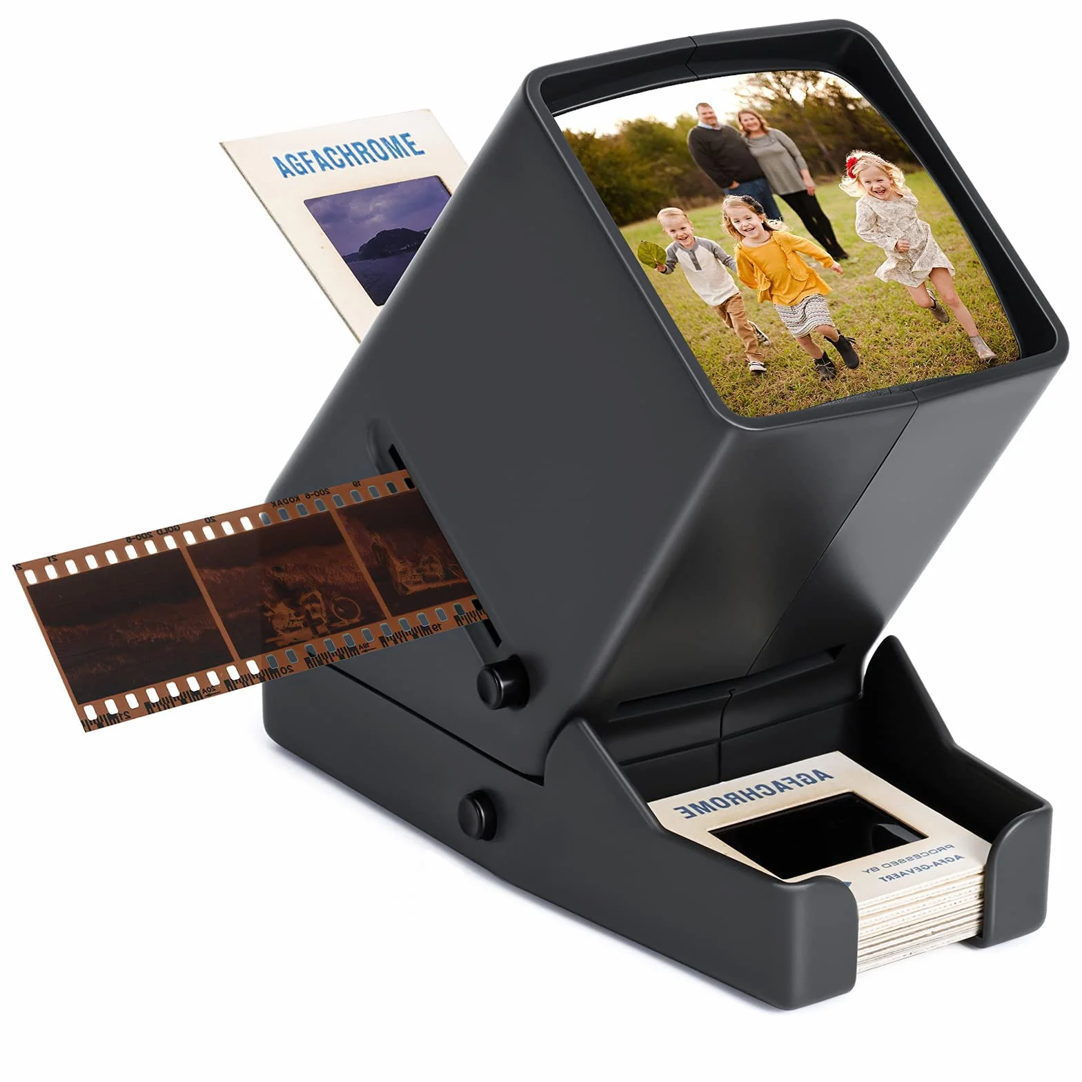 Proiettore di Diapositive e Negativi da 35mm, Visualizzatore di Diapositive, Illuminata a LED con Ingrandimento 3X