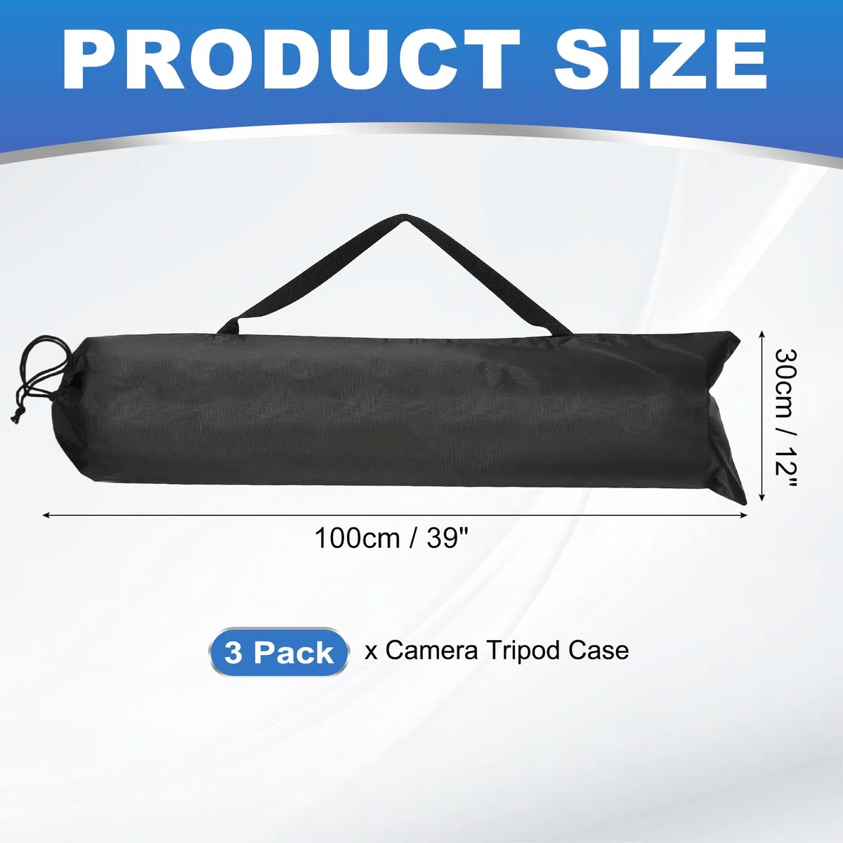 PATIKIL 100cm x 30cm Custodia Per Treppiede, 3 Custodie Per Treppiede Fotografico In Tessuto Oxford Imbottito Per Attrezzatura Fotografica Microfono Supporto Luci Spartiti, nero