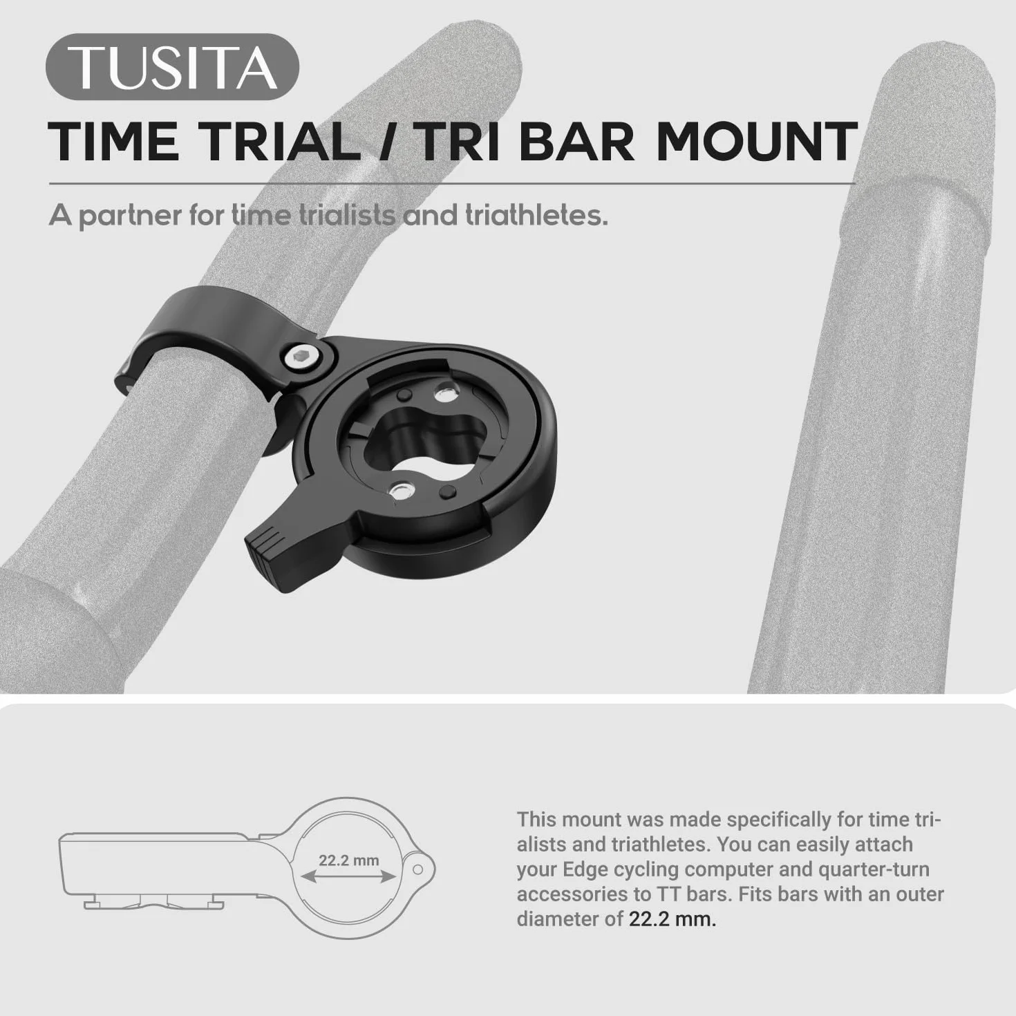 TUSITA Time TrialTri Supporto per Manubrio Compatibile con Garmin Edge GPS Computer per Bici