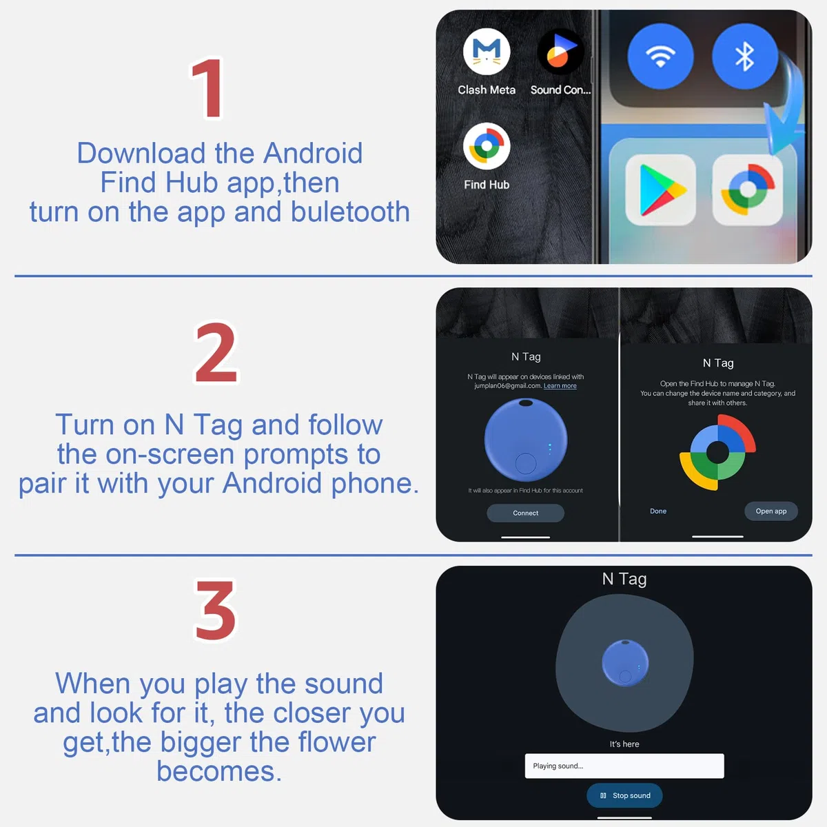 Air Tracker Android e iOS, 4 PCS Smart Tracker Tag GPS Localizzatore Chiavi Compatibile con Trova Dispositivo e Apple Find My, Bluetooth Tracker Compatibile per Portafogli,Chiavi,Zaini