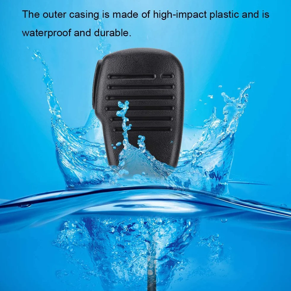 Microfono Altoparlante Walkie Talkie, Impermeabile Mini Altoparlante PTT palmare 2 Vie Mini Altoparlante Radio Esterna per UV5R 888S / /TYT