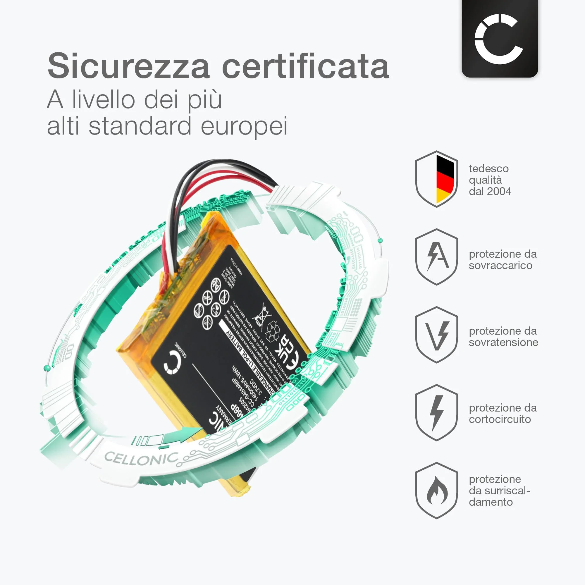 CELLONIC 1x Batteria per Navigatore GPS Compatibile con Polar V650, G484466P – (1400mAh, 3.7V) + Set di strumenti 17pz
