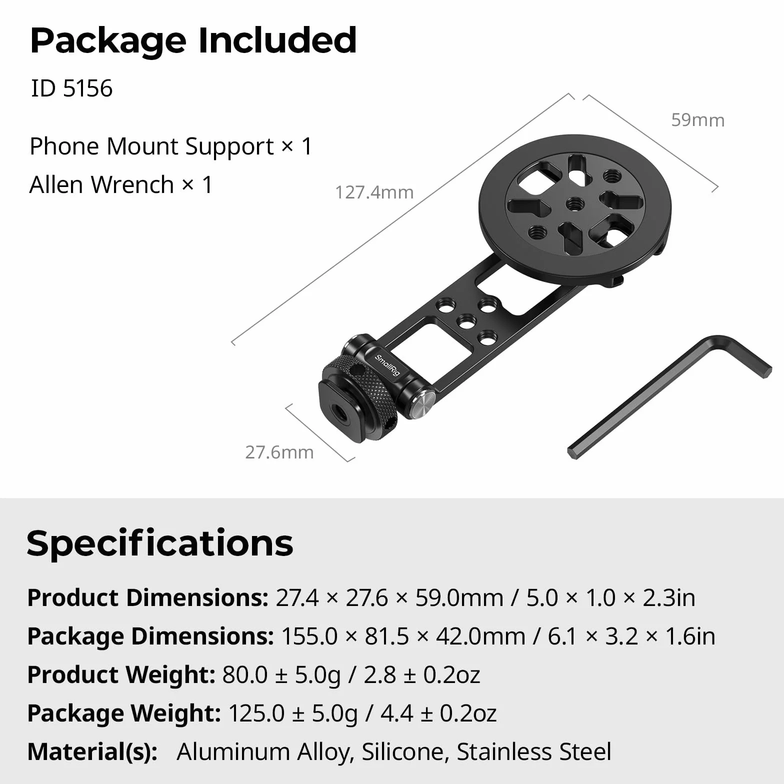 SMALLRIG Supporto magnetico in metallo con innesto per flash, per adattatore da treppiede magsafe, adattatore da treppiede regolabile e girevole per iPhone, monitoraggio della fotocamera, treppiedi