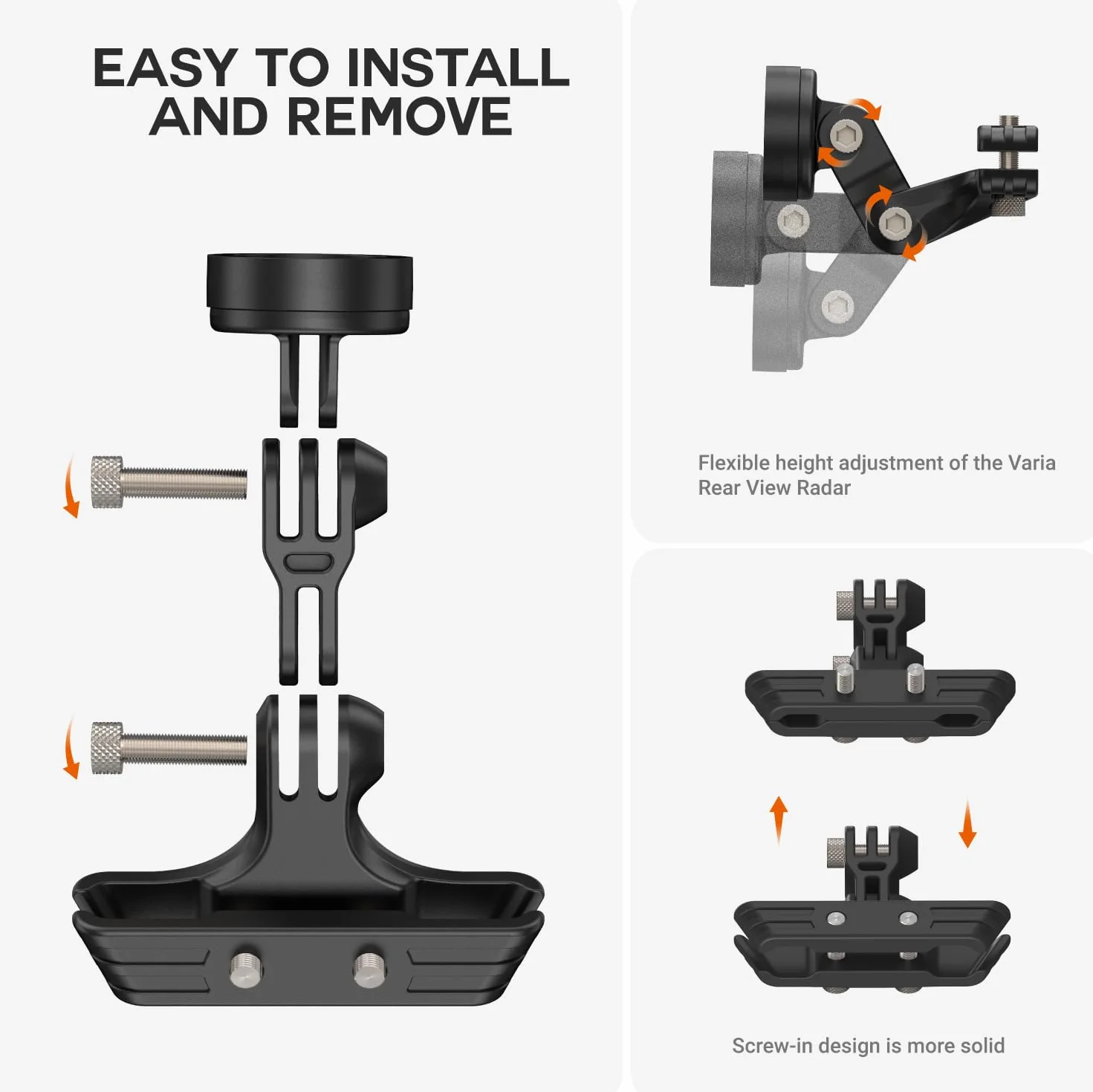TUSITA Kit di Supporto su Guida per Sedile Compatibile con Garmin Varia RTL510 RTL515 RVR315