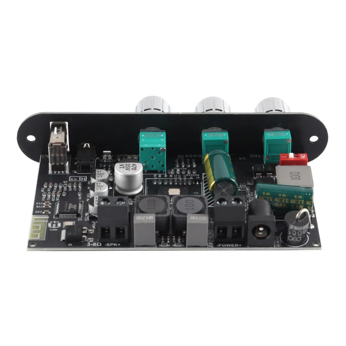 Scheda amplificatore mono ZK-1001U da 100 W con TWS Bluetooth USB AUX per veicoli da 9 a 24 V