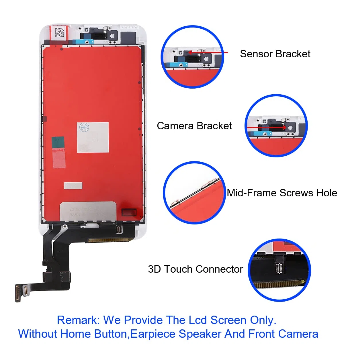 Display per iPhone 8 Plus Schermo, 5,5 Pollici LCD Sostituzione Touch Screen Vetro Schermo Kit Completo Parti di Ricambio con Strumenti di Riparazione (Bianco)