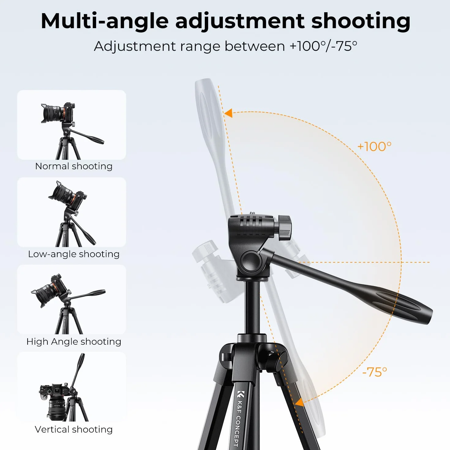 Treppiede Fotocamera e Smartphone 152cm, K&F Concept Treppiedi Leggero da Viaggio con Telecomando Wireless per Canon Nikon Sony iPhone Samsung, Huawei, Xiaomi, Live Stream YouTube Living Vlog