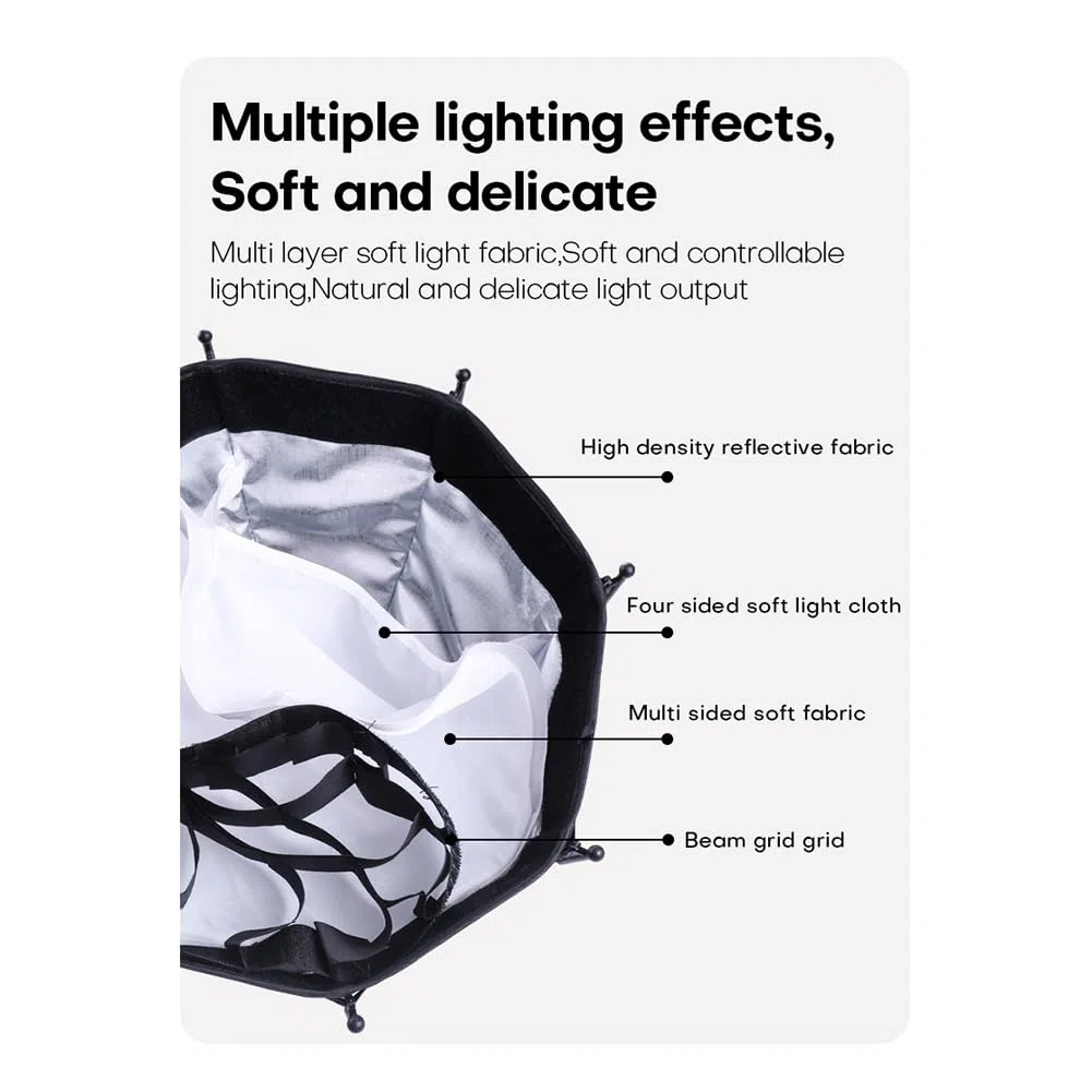 Scatola leggera ottagonale da 30 cm Mini Bowens Mount - Scatola leggera a d'ape a sgancio per studio di luce di riempimento COB ZU60 o M60