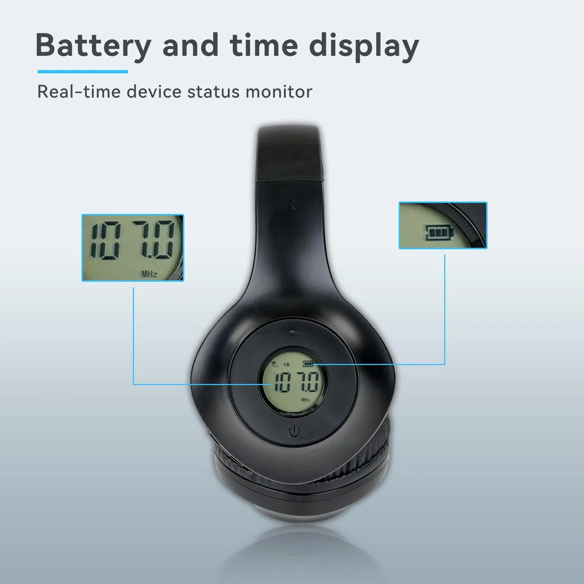 Retekess TR104P Cuffie Radio FM, Pieghevole Cuffie Over Ear, Ricevitore FM, Supporto Ingresso AUX Alimentato a Batteria,Adatto per Studenti che Studiano e si Esercitano