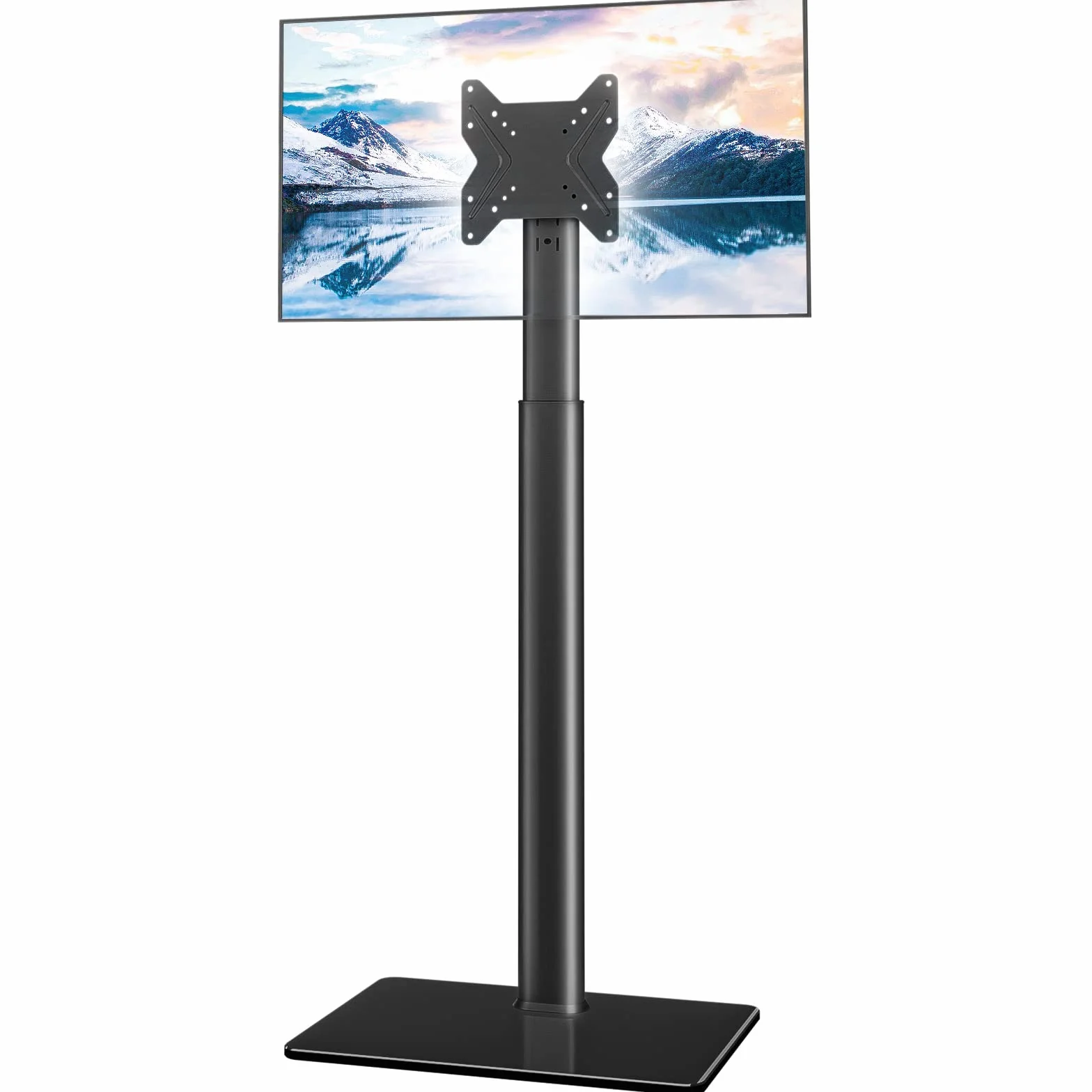 Hemudu Porta TV da Terra Mobile, Supporto TV da Pavimento per TV LCD LED da 19 a 43 Pollici, Supporto TV Girevole 100º, Regolabile in Altezza 16 Livelli, Fino a 45 kg, Max VESA 200 x200 mm