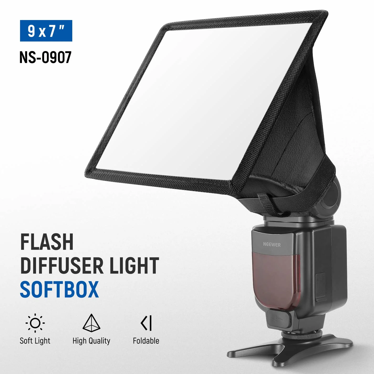 NEEWER Flash Diffuser Light Softbox 9" x 7", universale, pieghevole con custodia, compatibile con Canon Nikon Sony Godox Yongnuo NEEWER speedlight