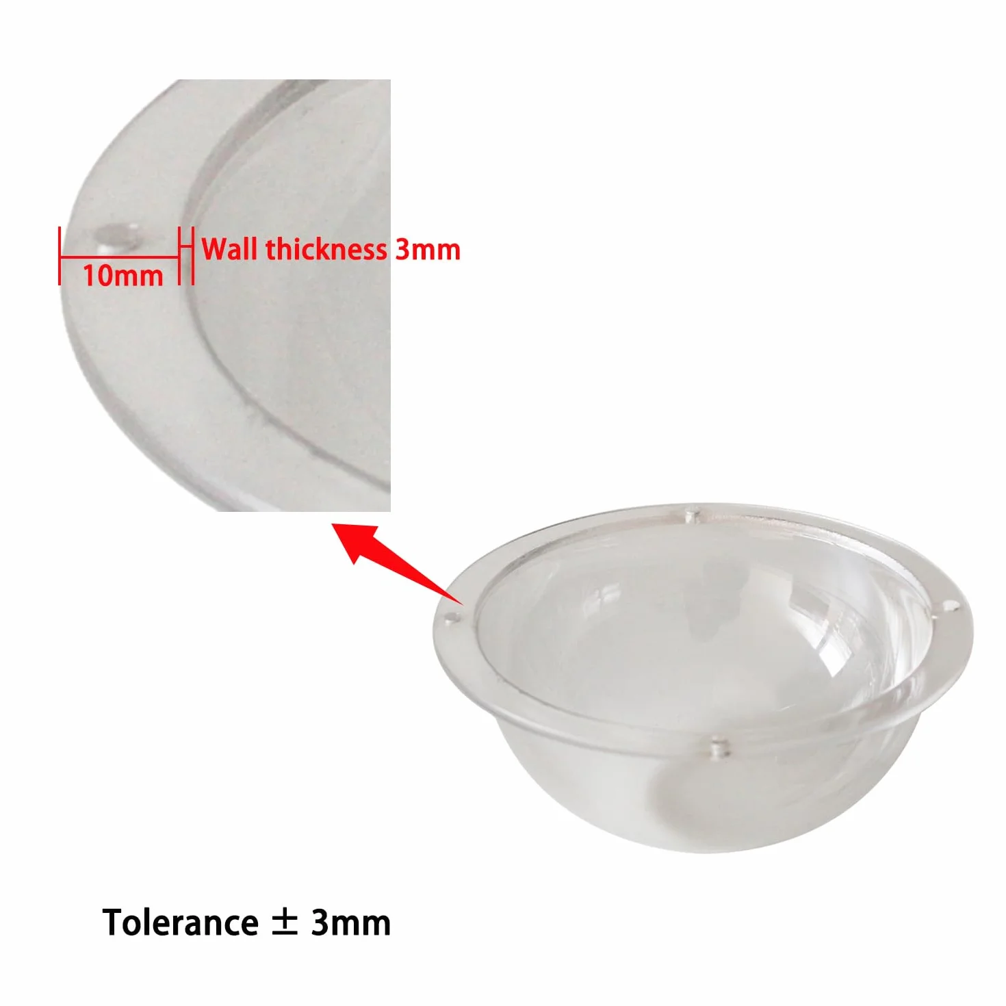 Copertura a cupola per telecamera di sicurezza esterna in acrilico trasparente antipioggia antipolvere semisferica sostituzione protezione videosorveglianza plastica dome copri (OD120mm H60mm)