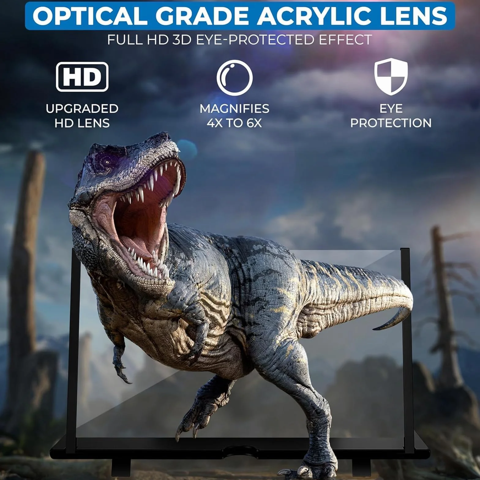 Lente ingrandimento smartphone, 16 pollici Ingranditore schermo smartphone 3D HD, anti-luce blu, adatto per la visione di film, anime, per tutti gli smartphone