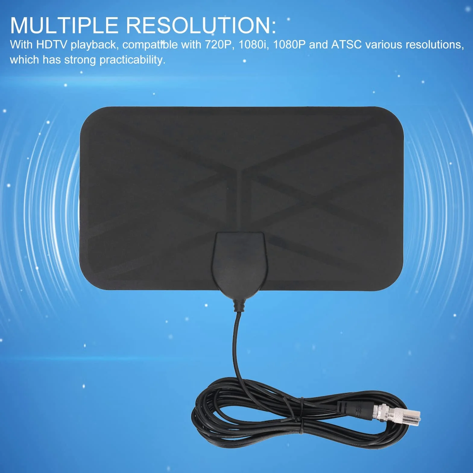 Antenna TV Digitale Interna per Onda Terrestre HD 1080P e 4K, Antenna HDTV Pannello Piatto per Ricezione Digitale Terrestre, Amplificatore di Segnale Integrato