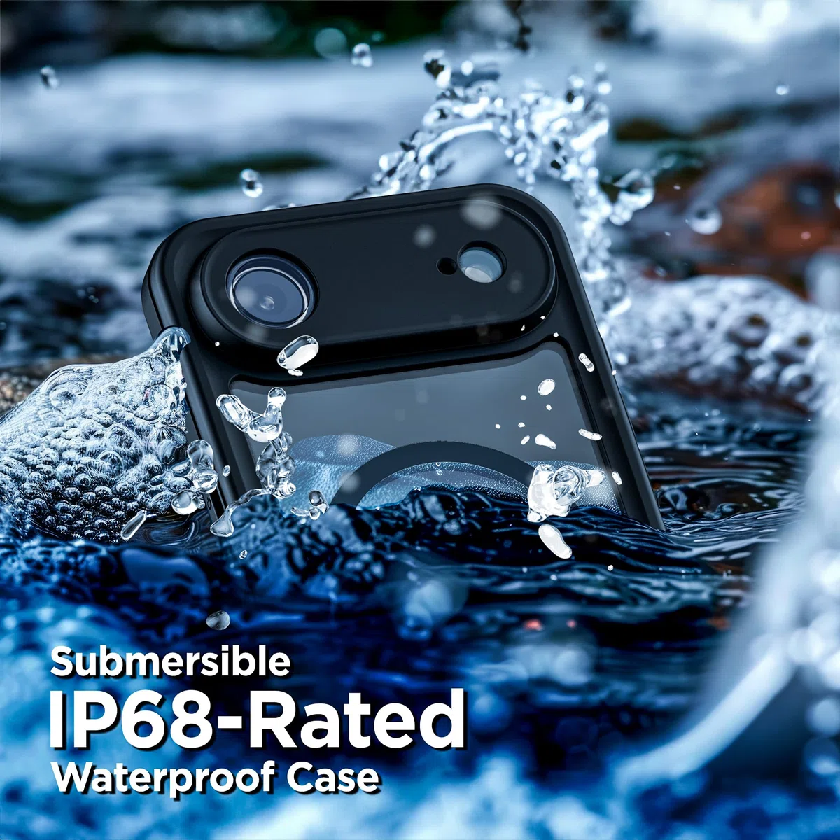 ENCASED per iPhone 17 Air Cover Impermeabile con Pulsante Controllo Fotocamera [IP-68] Custodia Full-Body con Proteggi Schermo Integrato (Compatibile MagSafe)