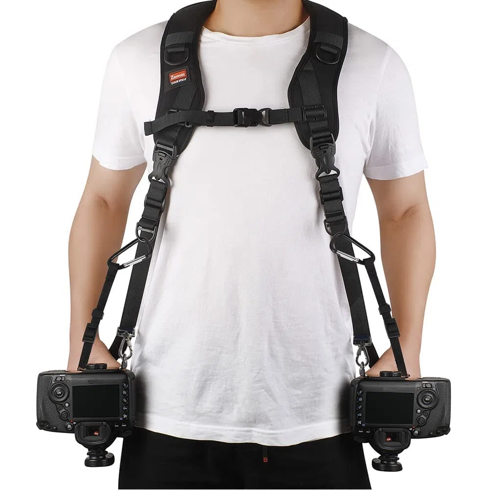 ZTO Ztowoto Cinghia per fotocamera Doppia tracolla per fotocamera Cinghia per tracolla regolabile a sgancio rapido Doppia fotocamera Tether Strap e Tether di sicurezza per DSLR SLR Camera (ztowoto-1)