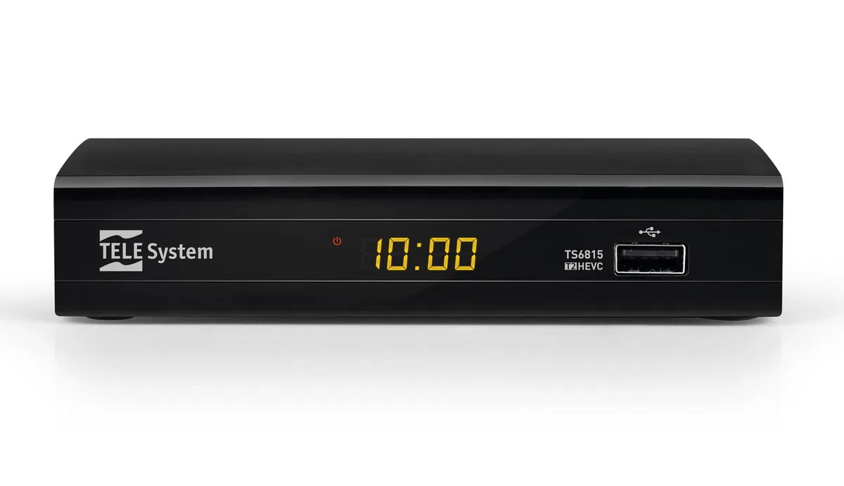 Tele System Decoder Digitale Terrestre TS6815/02 DVB-T2 HEVC 10 bit – Tecnologia HD HDR HLG - AUTOSCAN e LCN per ordine logico dei canali- EPG aggiornata - Lettore multimediale - Telecomando incluso