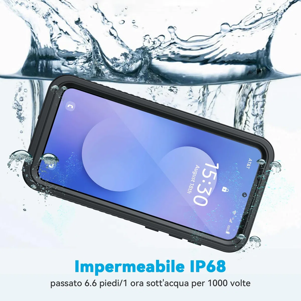 Lanhiem Cover Per Samsung S25 FE 5G Impermeabile,IP68 Waterproof e 360 Gradi Protezione,Compatibile con MagSafe,Custodia Subacquea Antiurto Rugged per S25 FE,Nero