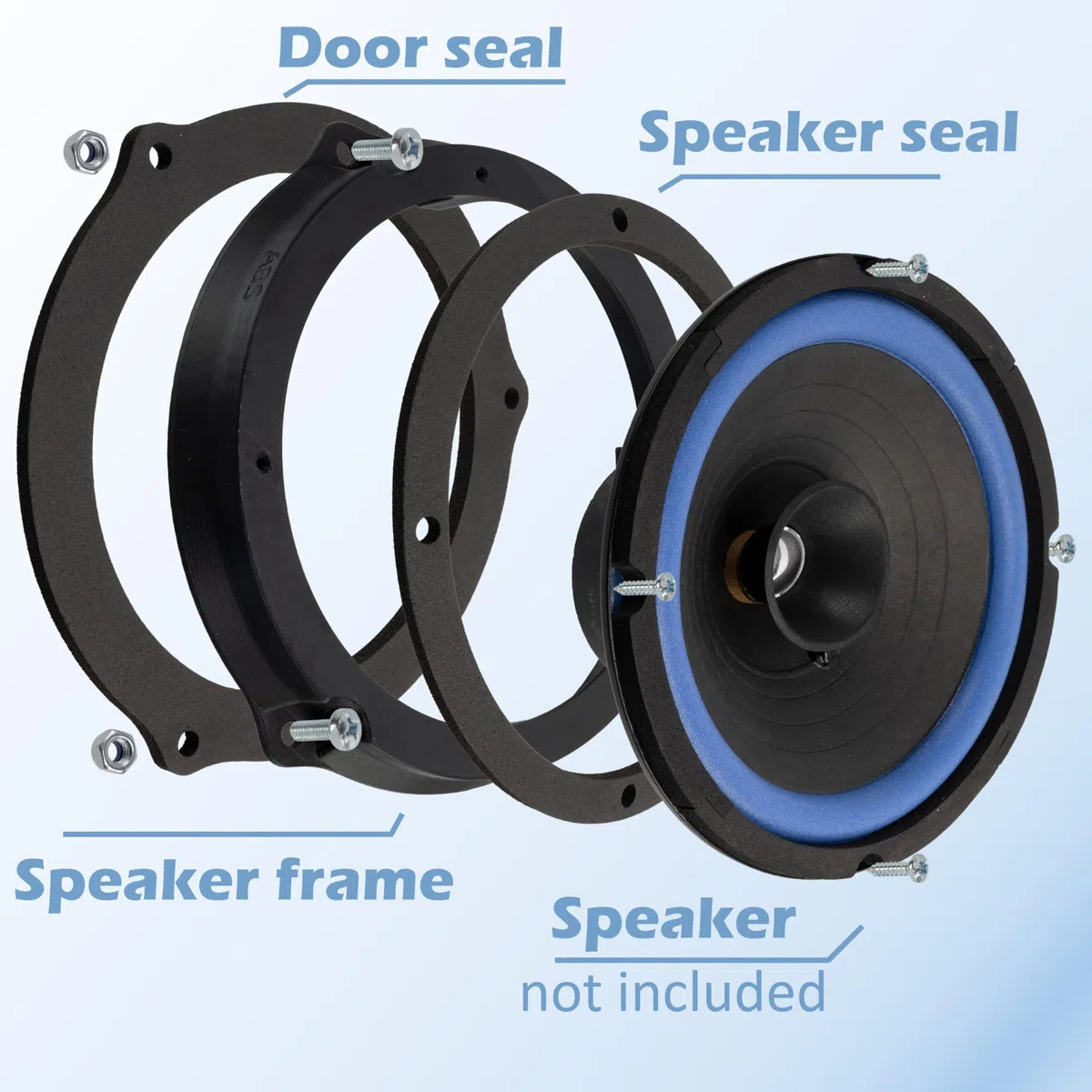 Aerzetix | Kit 2 adattatori per altoparlanti Ø165 mm | portiere anteriori/posteriori | compatibile con Ford B-Max, C-Max, Focus Mk3, Kuga, Mondeo Mk4 Mk5, Ranger, Transit Connect Custom