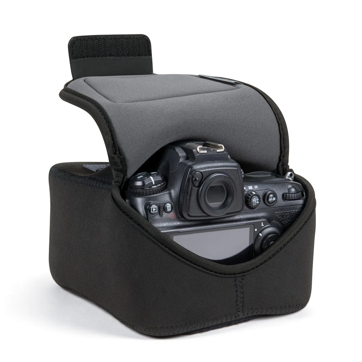 USA Gear Custodia Fotocamera (Grande) per Reflex SLR di Medie Dimensioni Compatibile con Sony A7 V, Nikon Z 6III e Altre - Custodia DSLR in Neoprene Imbottito con Tasca zip e Passante Cintura (Nero)