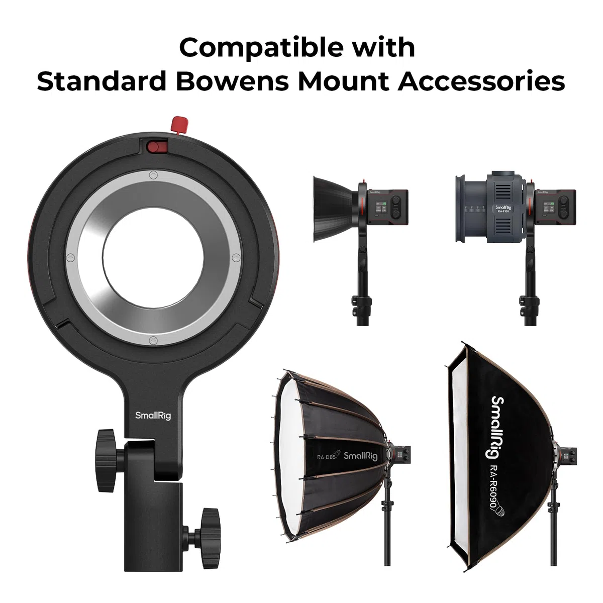 SMALLRIG Adattatore per Anello di Velocità Softbox con Montaggio per Bowens per Luce Video COB SMALLRIG RC 60B, Compatibile con Montaggio per Bowens Standard, Capacità di carico di 1,5 kg - 4476
