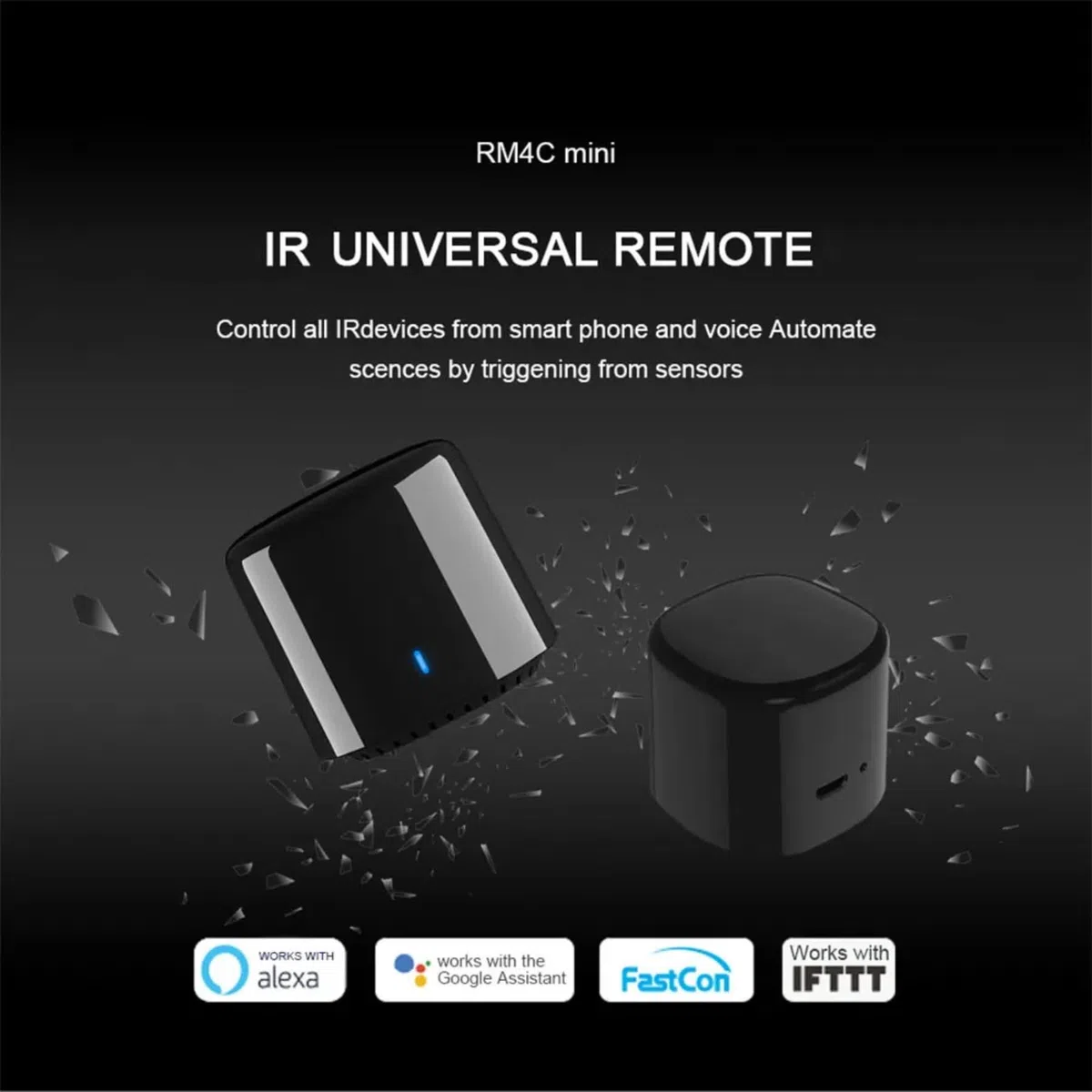 RM4C mini Wi-Fi IR Blaster Controllo vocale remoto universale intelligente con Google Home e Alexa Smart Home HUB APP Broadlink.(solo Wi-Fi a 2,4 GHz).
