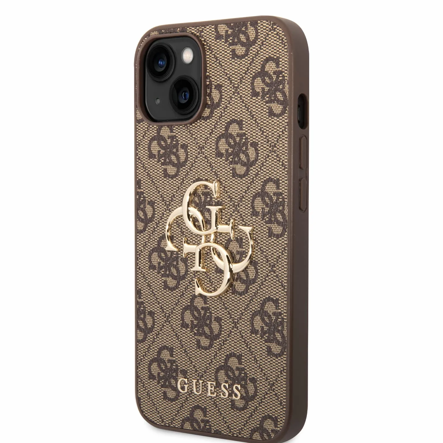 Guess Golden Logo compatibile con iPhone 14 e 13, colore marrone, GUHCP14S4GMGGR, nero