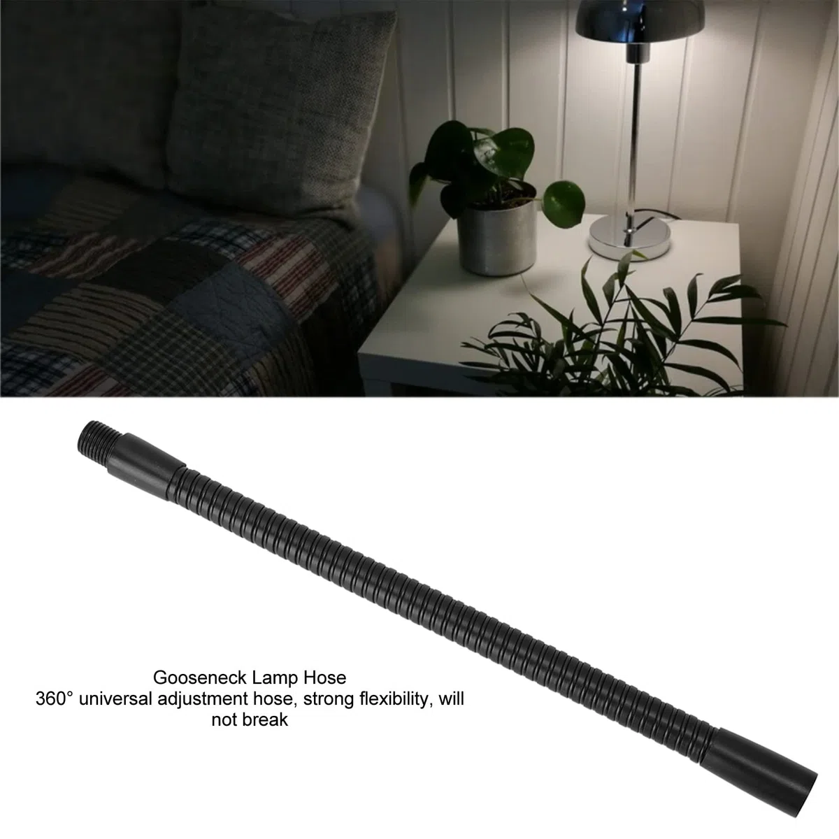 Shanrya Tubo Flessibile per Lampada, 4 Pezzi Tubo Flessibile per Lampada a Collo di Cigno Calibro 10 Mm Universale Regolare per Montaggio Illuminazione (20 cm)
