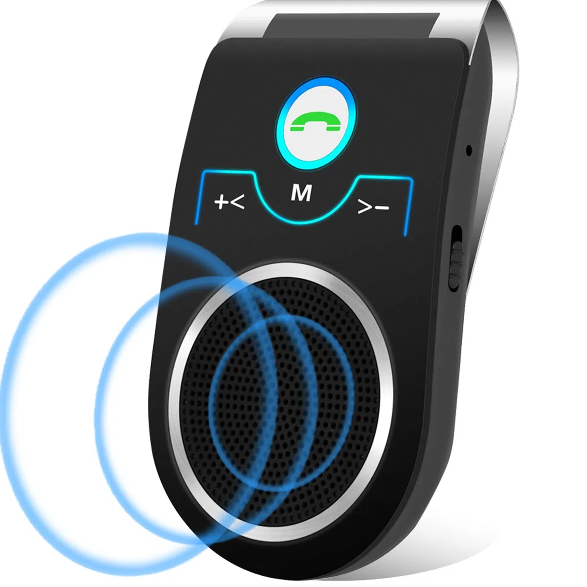 Kit Vivavoce Bluetooth 5.0 per Auto, Microfono Integrato,Vivavoce da Auto Bluetooth per Chiamate Viva Voce, Musicale, GPS, Connettività Dual Link, iOS Siri e Vocale Assistant