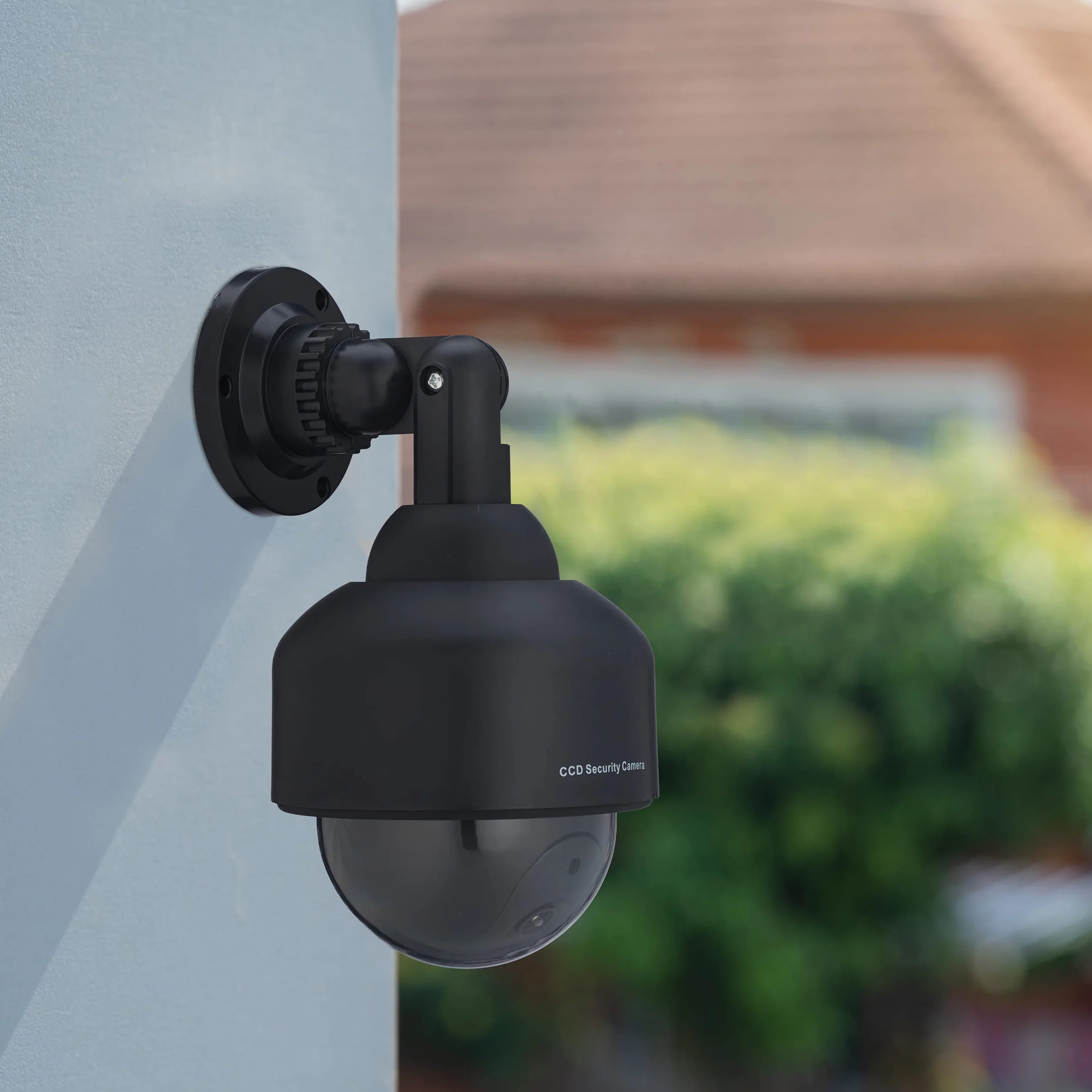 Relaxdays Telecamera Finta di Sorveglianza, Dummy Camera, con LED Lampeggiante, HxLxP: 23,5x12,5x14 cm, Deterrente, Nero
