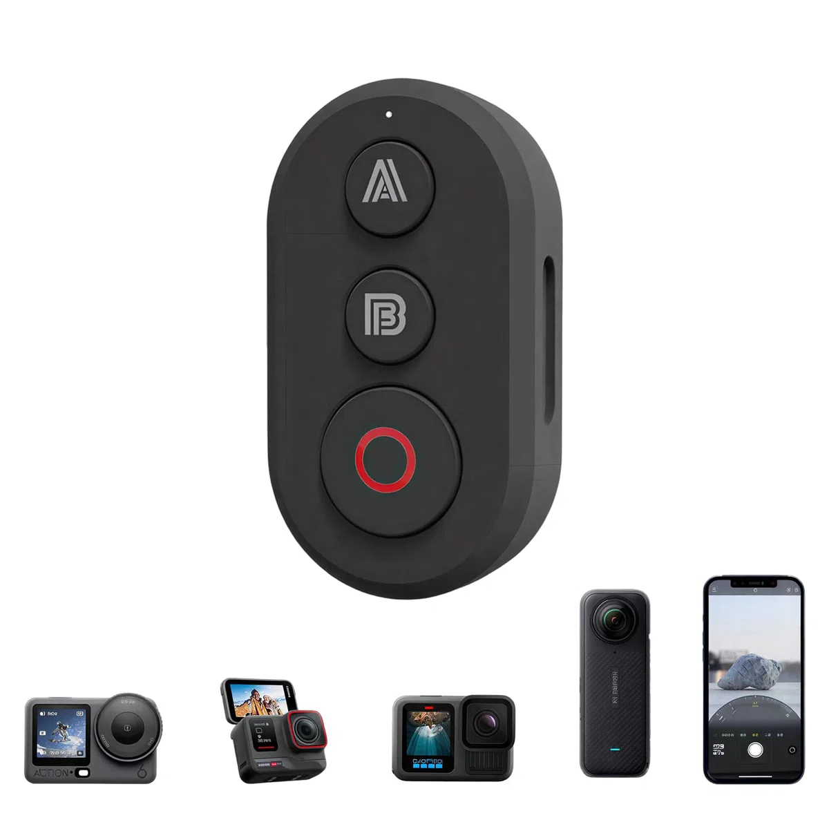 Telecomando wireless per DJI Action 6 /Ation 5 Pro/Action 4/Osmo 360 | Telecomando, Portata 25 m, rilevamento preciso del movimento, intelligenza, supporto per bicicletta