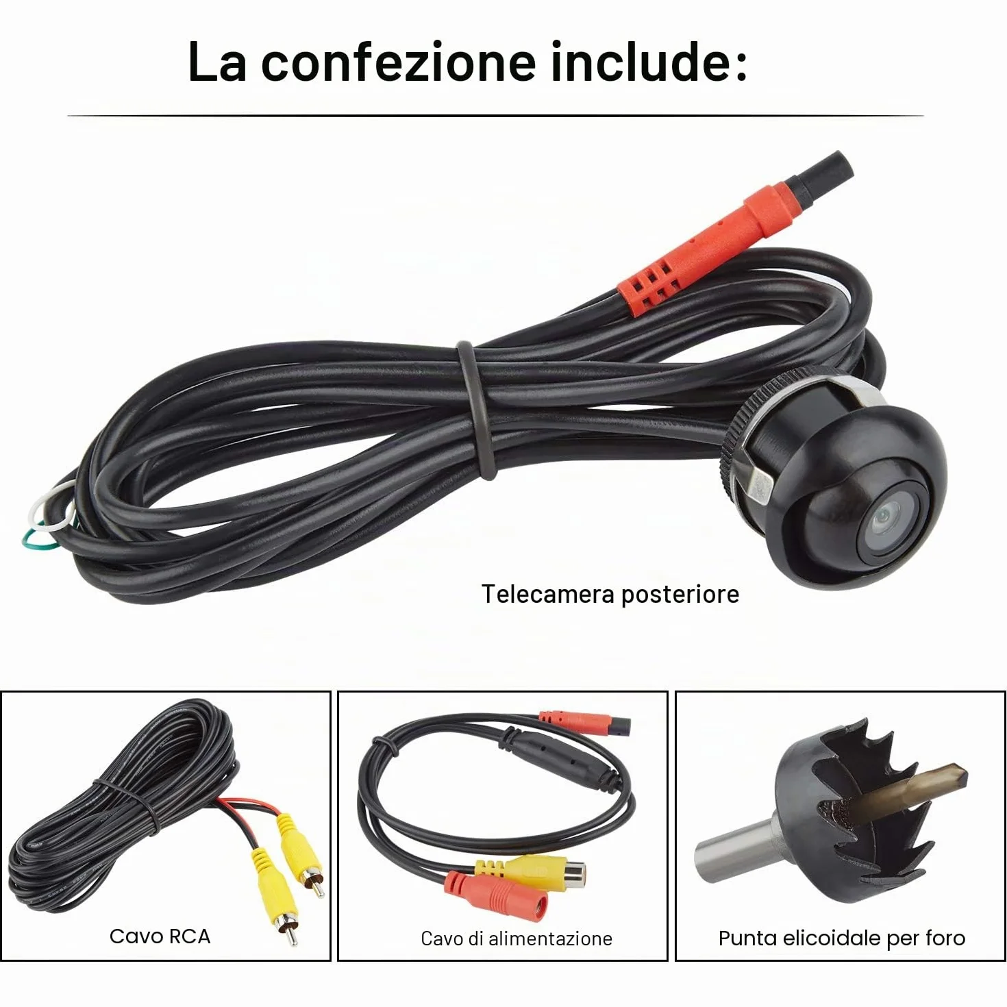 CICMOD Mini CCD Retrocamera Auto 360° Ruotabile Impermeabile Angolazione di 170° Telecamera Retromarcia Auto