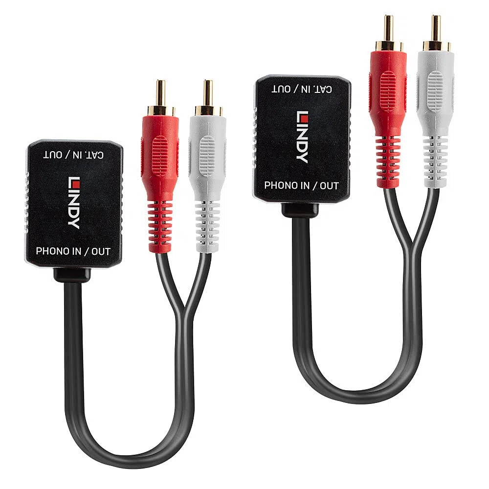 Lindy 70460 Extender Audio Stereo Cat.5/6 2X Rca, 100M