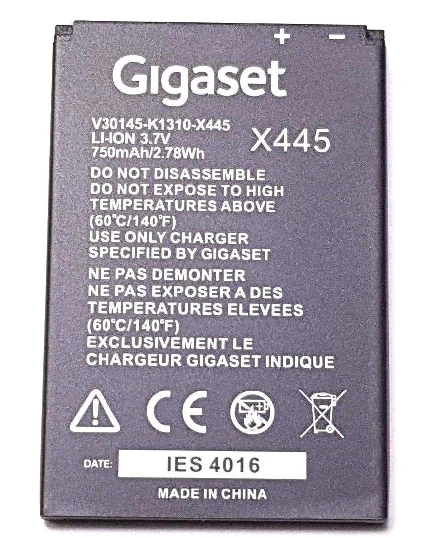 Gigaset, batteria, SL400 SL400h SL350 SL350h SL610 Pro.. SL4 Pro., SL5h SL450 SL450h SL750 SL750h, batteria originale